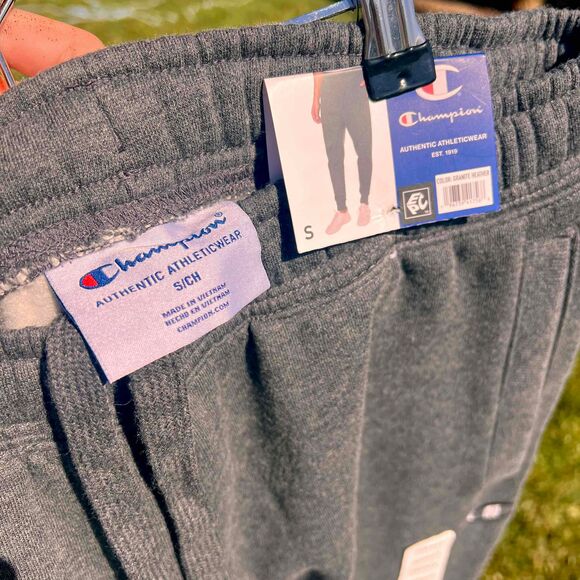 Champion Fleece Jogger Pants Dark Heather Grey Mens Size Small Womens Medium NWT - Picture 3 of 6